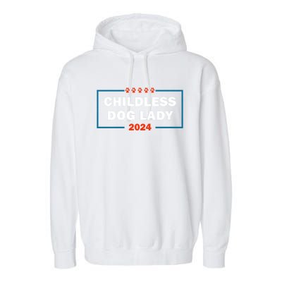 Childless Dog Lady Is Voting Kamala Election Usa 2024 Garment-Dyed Fleece Hoodie