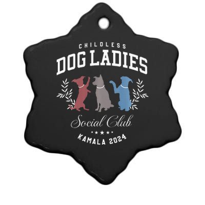 Childless Dog Ladies Social Club Voting Kamala Election 2024 Ceramic Star Ornament