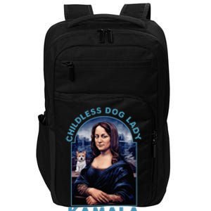 Childless Dog Ladies Vote Blue Mona Lisa With Dog Loves 2024 Impact Tech Backpack