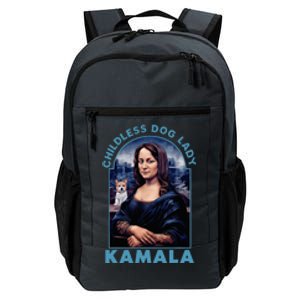 Childless Dog Ladies Vote Blue Mona Lisa With Dog Loves 2024 Daily Commute Backpack