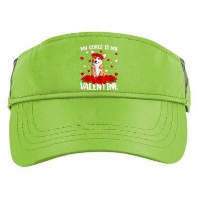 Corgi Dog Lover Red Rose Flower Corgi Valentine's Day Gift Adult Drive Performance Visor