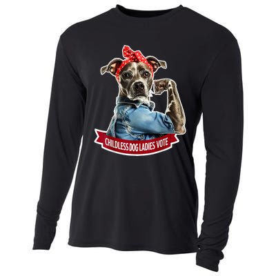 Childless Dog Ladies Vote Rosie The Riveter Cooling Performance Long Sleeve Crew