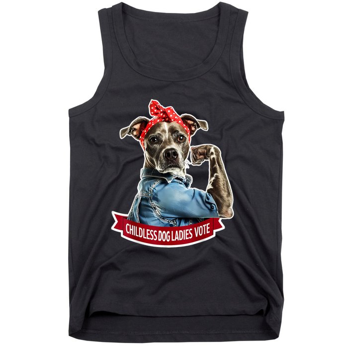 Childless Dog Ladies Vote Rosie The Riveter Tank Top