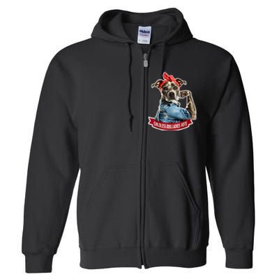 Childless Dog Ladies Vote Rosie The Riveter Full Zip Hoodie