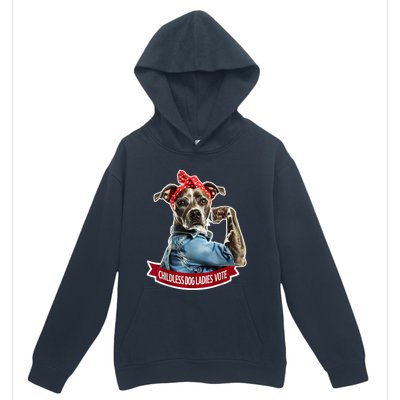 Childless Dog Ladies Vote Rosie The Riveter Urban Pullover Hoodie