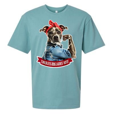 Childless Dog Ladies Vote Rosie The Riveter Sueded Cloud Jersey T-Shirt