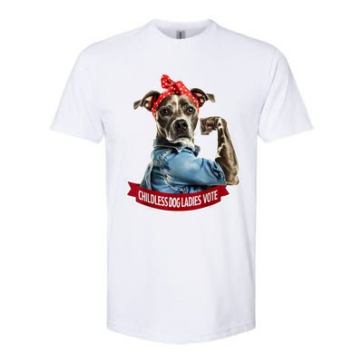 Childless Dog Ladies Vote Rosie The Riveter Softstyle CVC T-Shirt