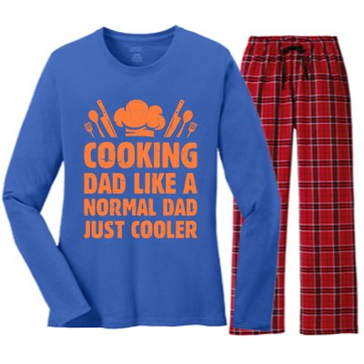 Cooking Dad Like A Normal Dad Just Cooler Cooking Chef Daddy Gift Women's Long Sleeve Flannel Pajama Set 