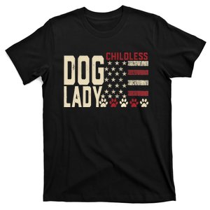 Childless Dog Lady Vote 2024 Us Flag Democratic President T-Shirt