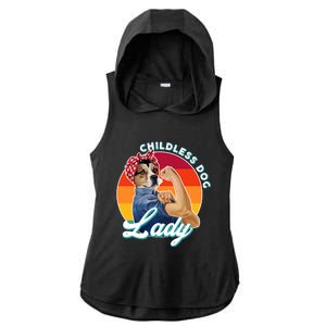 Childless Dog Lady Kamala Harris Funny Ladies PosiCharge Tri-Blend Wicking Draft Hoodie Tank