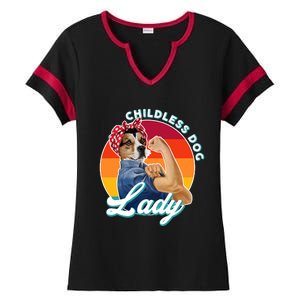 Childless Dog Lady Kamala Harris Funny Ladies Halftime Notch Neck Tee