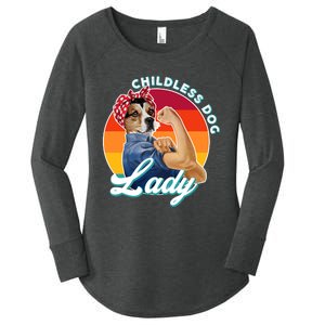 Childless Dog Lady Kamala Harris Funny Women's Perfect Tri Tunic Long Sleeve Shirt