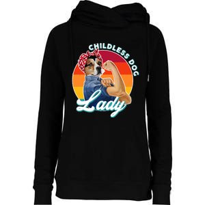 Childless Dog Lady Kamala Harris Funny Womens Funnel Neck Pullover Hood