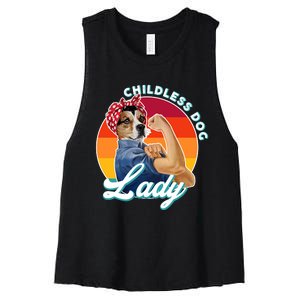 Childless Dog Lady Kamala Harris Funny Women's Racerback Cropped Tank