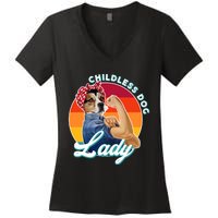 Childless Dog Lady Kamala Harris Funny Women's V-Neck T-Shirt