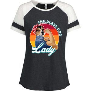 Childless Dog Lady Kamala Harris Funny Enza Ladies Jersey Colorblock Tee