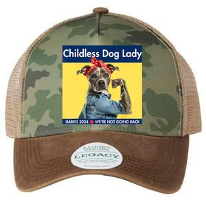 Childless Dog Lady Is Voting Kamala Election Usa 2024 Legacy Tie Dye Trucker Hat