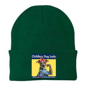 Childless Dog Lady Is Voting Kamala Election Usa 2024 Knit Cap Winter Beanie