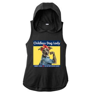 Childless Dog Lady Is Voting Kamala Election Usa 2024 Ladies PosiCharge Tri-Blend Wicking Draft Hoodie Tank