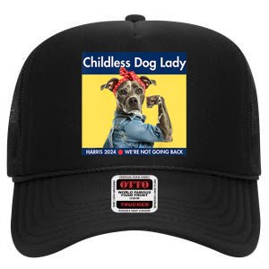 Childless Dog Lady Is Voting Kamala Election Usa 2024 High Crown Mesh Back Trucker Hat