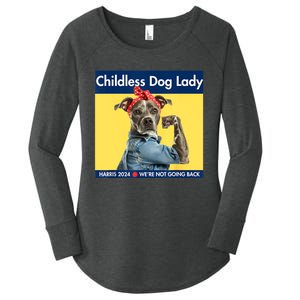 Childless Dog Lady Is Voting Kamala Election Usa 2024 Women's Perfect Tri Tunic Long Sleeve Shirt