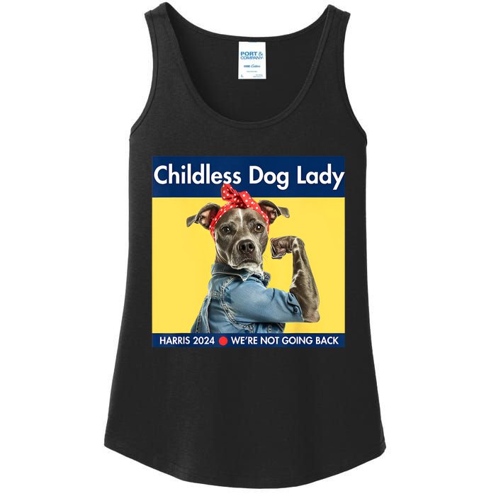 Childless Dog Lady Is Voting Kamala Election Usa 2024 Ladies Essential Tank