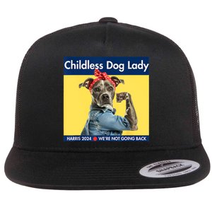 Childless Dog Lady Is Voting Kamala Election Usa 2024 Flat Bill Trucker Hat