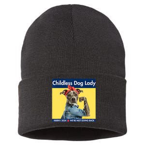 Childless Dog Lady Is Voting Kamala Election Usa 2024 Sustainable Knit Beanie