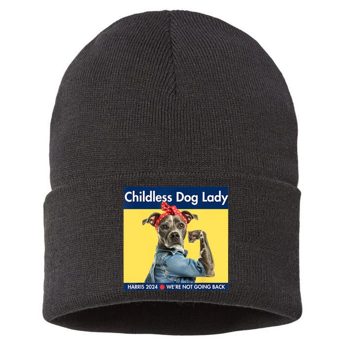 Childless Dog Lady Is Voting Kamala Election Usa 2024 Sustainable Knit Beanie