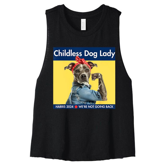 Childless Dog Lady Is Voting Kamala Election Usa 2024 Women's Racerback Cropped Tank