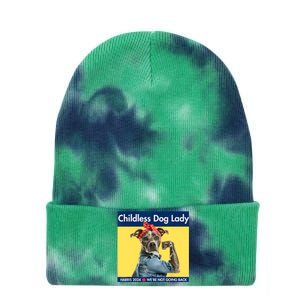 Childless Dog Lady Is Voting Kamala Election Usa 2024 Tie Dye 12in Knit Beanie