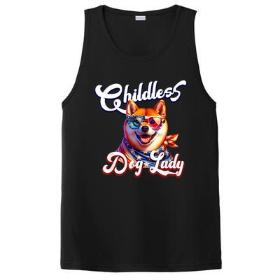 Childless Dog Lady Shiba Inu Patriotic PosiCharge Competitor Tank