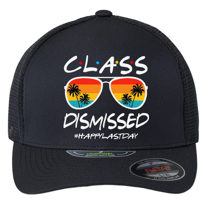 Class Dismissed Last Day Of Schools Out For Summer Teachers Flexfit Unipanel Trucker Cap