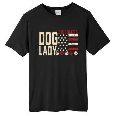 Childless Dog Lady Vote 2024 Us Flag Democratic President Tall Fusion ChromaSoft Performance T-Shirt