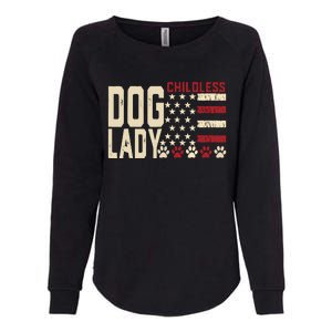 Childless Dog Lady Vote 2024 Us Flag Democratic President Womens California Wash Sweatshirt