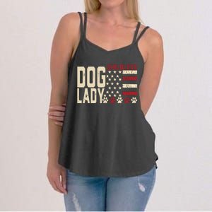 Childless Dog Lady Vote 2024 Us Flag Democratic President Women's Strappy Tank