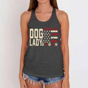 Childless Dog Lady Vote 2024 Us Flag Democratic President Women's Knotted Racerback Tank