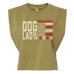 Childless Dog Lady Vote 2024 Us Flag Democratic President Garment-Dyed Women's Muscle Tee