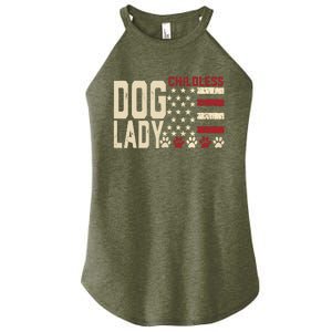 Childless Dog Lady Vote 2024 Us Flag Democratic President Women's Perfect Tri Rocker Tank