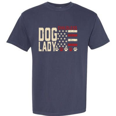 Childless Dog Lady Vote 2024 Us Flag Democratic President Garment-Dyed Heavyweight T-Shirt