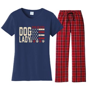 Childless Dog Lady Vote 2024 Us Flag Democratic President Women's Flannel Pajama Set