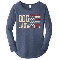 Childless Dog Lady Vote 2024 Us Flag Democratic President Women's Perfect Tri Tunic Long Sleeve Shirt