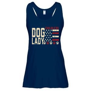 Childless Dog Lady Vote 2024 Us Flag Democratic President Ladies Essential Flowy Tank