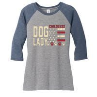 Childless Dog Lady Vote 2024 Us Flag Democratic President Women's Tri-Blend 3/4-Sleeve Raglan Shirt