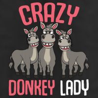 Crazy Donkey Lady Donkey Lover 7 Panel Mesh Trucker Snapback Hat