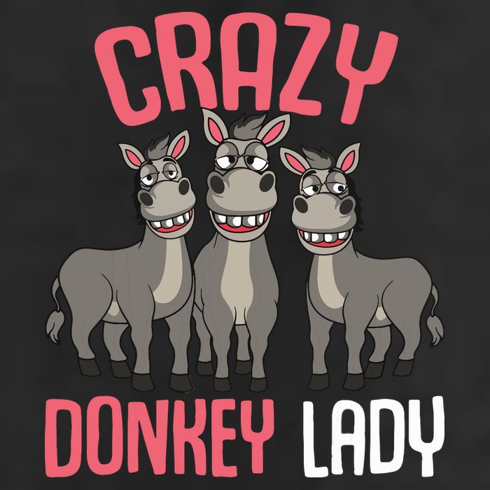 Crazy Donkey Lady Donkey Lover 7 Panel Mesh Trucker Snapback Hat