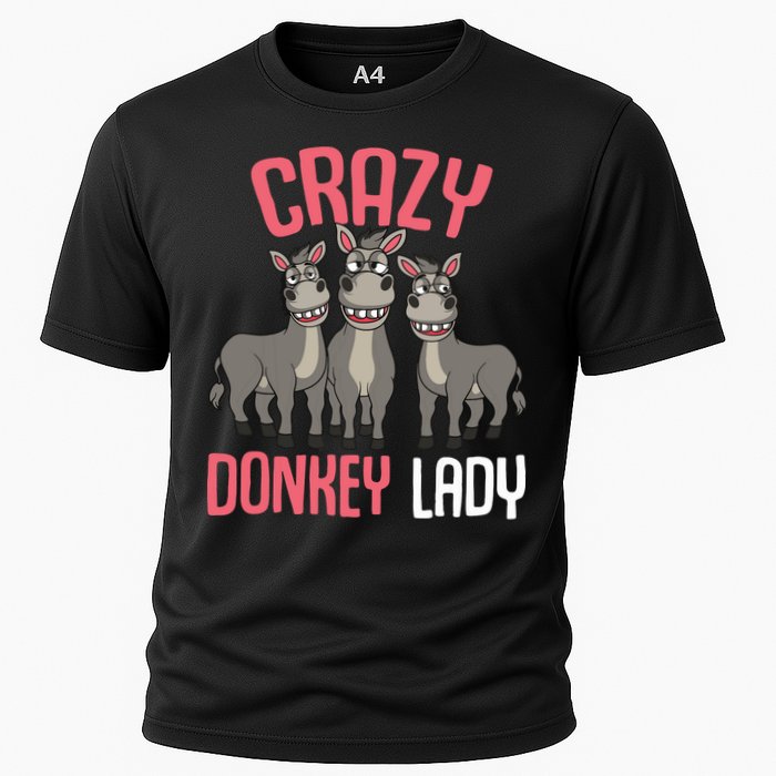 Crazy Donkey Lady Donkey Lover Cooling Performance Crew T-Shirt