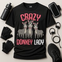 Crazy Donkey Lady Donkey Lover Cooling Performance Crew T-Shirt