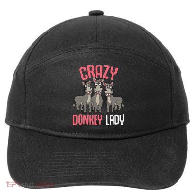 Crazy Donkey Lady Donkey Lover 7-Panel Snapback Hat