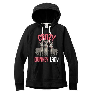 Crazy Donkey Lady Donkey Lover Women's Fleece Hoodie